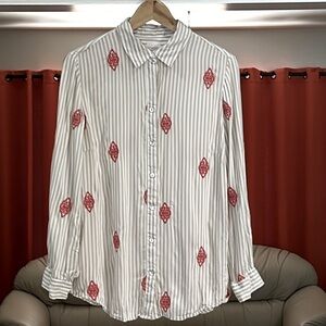 Chico’s Women’s Striped Long Sleeve Button Up Shirt Chico’s Size 1 = US Size M